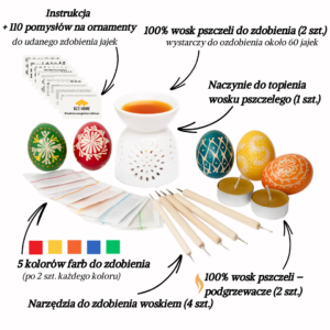 Zestaw do zdobienia jajek z woskiem pszczelim